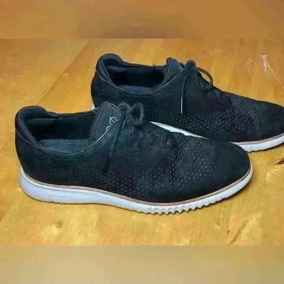 Cole Haan Other - Cole Haan Men’s 2.Zero Grand Laser Wingtip Oxfords 〰️ Lace Up Suede Black 〰️ 10